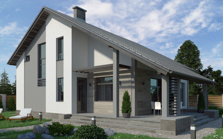 Загородный дом с мансардой в Марьиной Горке