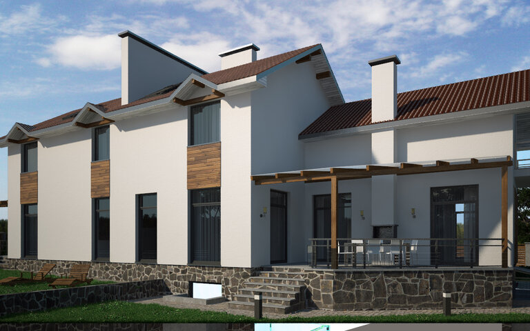 Двухэтажный дом для семьи