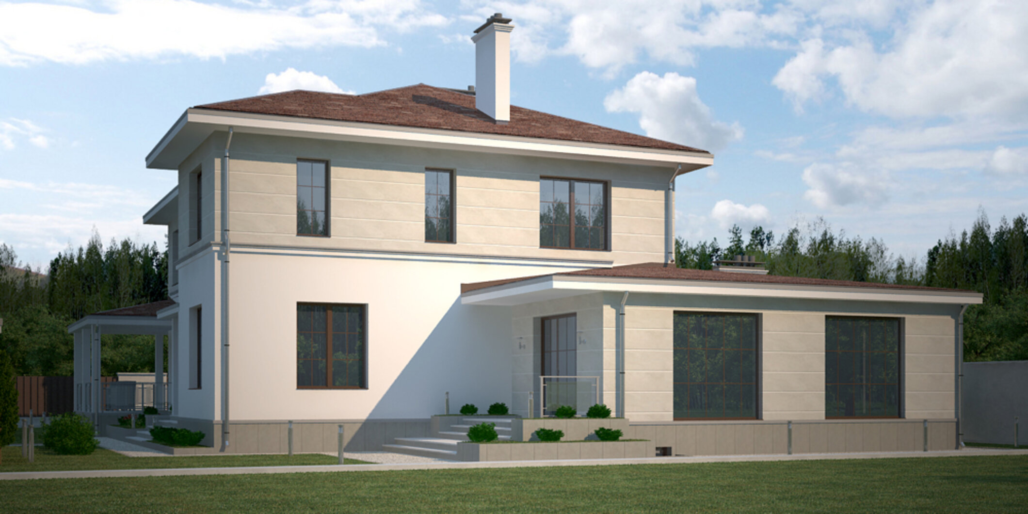 Современная классика. Дом с бассейном