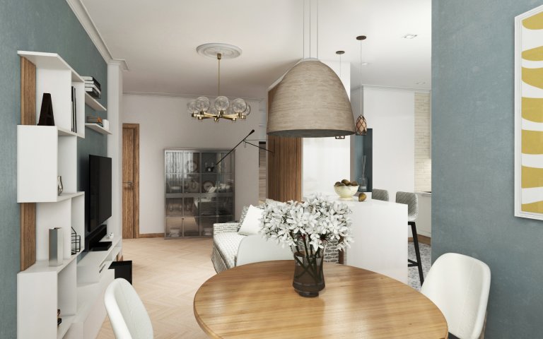 Дизайн проект трехкомнатной квартиры. Реализован 2015 год.